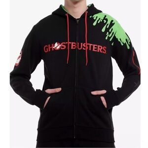 Ghostbusters Black Hoodie jacket with Green Slime unisex xs